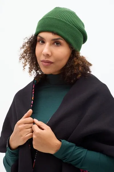 KOKOworld Mütze Peak Knit – Fairtrade Cotton – Klassische Beanie – Warm – Unisex – KOKOworld, Bottle green (grün), – Produktbild 2 von 4