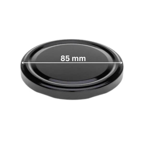 mikken mikken 25 Ersatzdeckel TO82 Ø 8,5 cm Schraubdeckel für Marmeladen- & Einmachgläser, Schwarz, – Produktbild 2 von 3