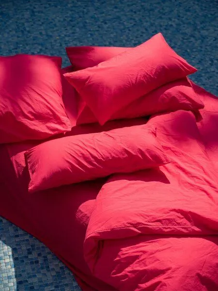 erlich textil erlich textil Fred Kopfkissenbezug aus weicher Bio-Baumwolle, made in Europe, Knallpink, – Produktbild 2 von 8