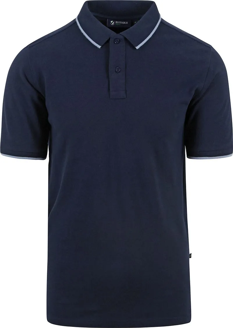 Suitable Suitable Respect Poloshirt Tip Ferry Navy - Größe L, Dunkelblau, – Produktbild 2 von 5