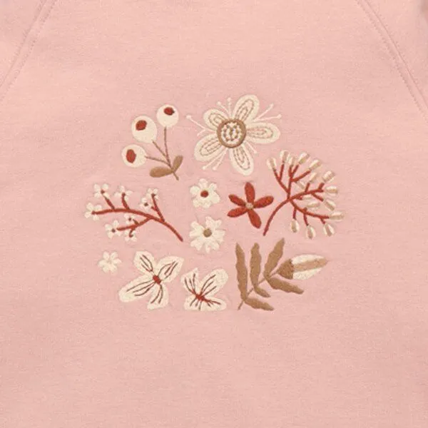 Walkiddy Walkiddy Kinder Hoodie GOTS zertifiziert – Bio-Baumwolle, Rosa mit Blumenmotiv, Kapuze, weich & bequem, Pink, – Produktbild 2 von 2