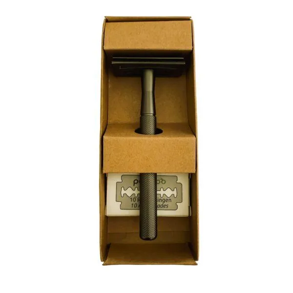 pandoo pandoo Rasierhobel aus Metall inkl. 10 Klingen, Schwarz, – Produktbild 4 von 4