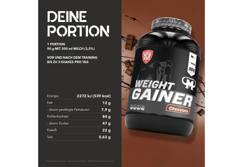 Mammut Nutrition Mammut Nutrition Weight Gainer Crash 5000 4500 g Schokolade – Produktbild 5 von 6