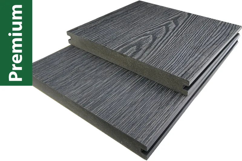 woodstore24 WPC 3D Premium coextrudiert, Massivdiele, 23 mm (S) x 220 mm (B), Oak Anthracite, Länge: 2,40 m – Produktbild 1 von 1