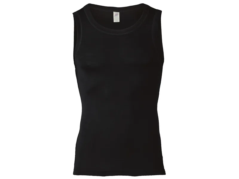 Engel natur Engel Natur Herren Unterhemd Wolle Seide schwarz Gr.46/48, Schwarz, – Produktbild 1 von 2