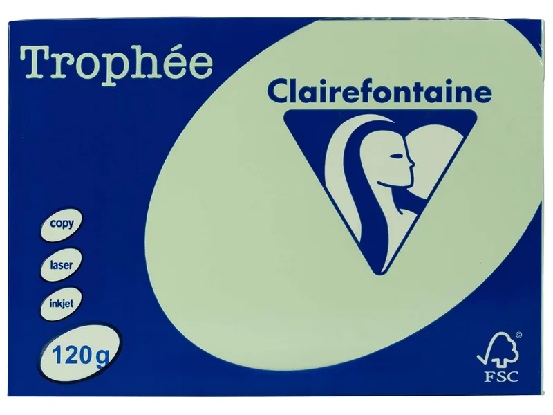 Clairefontaine 250 Blatt Clairfontaine Farbiges Kopierpapier 'Trophee' 120 g/m², DIN A4, hellgrün – Produktbild 1 von 1