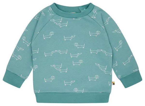 loud + proud loud + proud Babys & Kinder Sweatshirt mit Alloverdruck, GOTS-zertifiziert, Oregano(grün), – Produktbild 1 von 2