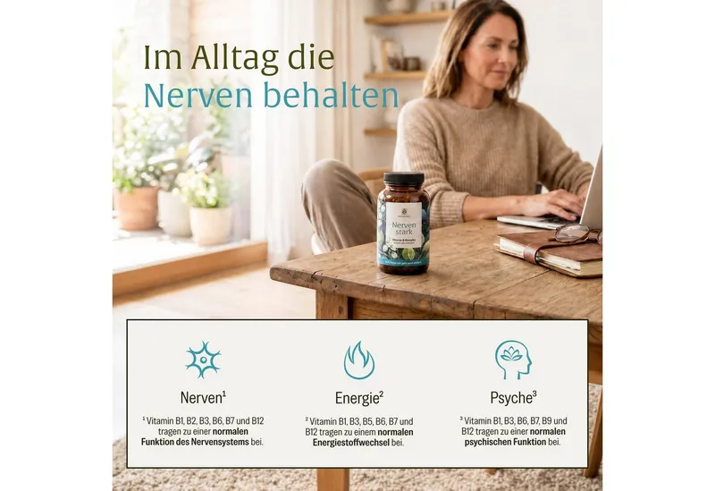 Naturtreu Nervenstark Kapseln, 1 er 120 St., 58.8 g, Durchdachte Entwicklung, Vegan, Laborgeprüft, Hochwertige Inhaltstoffe – Produktbild 3 von 5