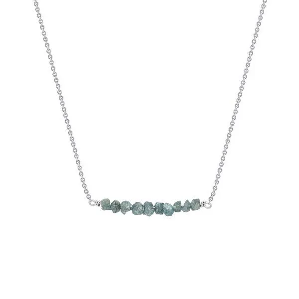 Eppi Eppi Goldener Choker mit blauen ungeschliffenen Diamanten Inaku, Weiß, – Produktbild 1 von 3