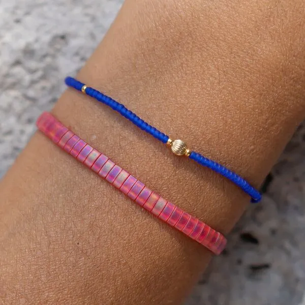 juni juni Perlenarmbänder pink - blau – Produktbild 4 von 4