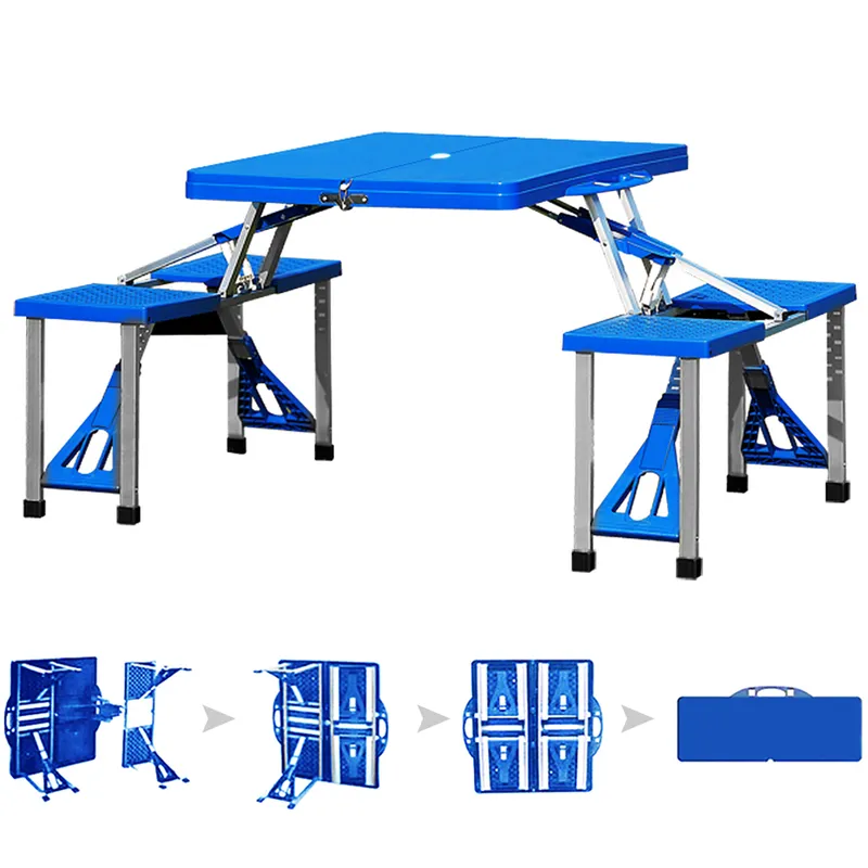 Casaria® Campingtisch Blau Alu für 4 Personen klappbar, Blau, – Produktbild 2 von 2