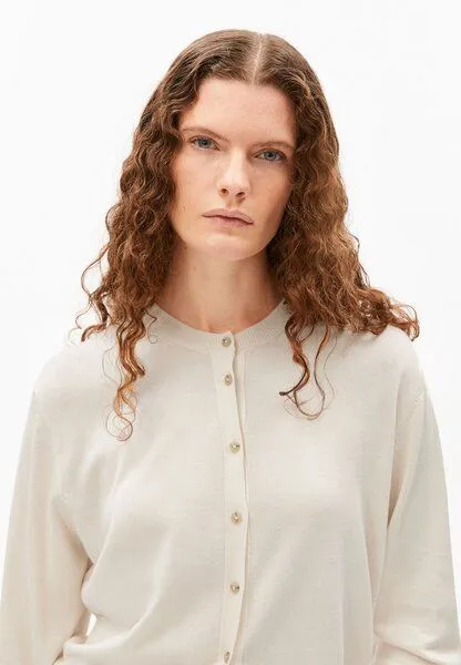 ARMEDANGELS ARMEDANGELS FINE KNIT Damen Strickjacke aus Bio-Baumwoll Mix, Oatmilk, – Produktbild 3 von 4