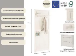 OTTO home Garderobenpaneel Rauna, aus massiver Kiefer, Breite 85 cm, FSC®-zertifiziert – Produktbild 1 von 1