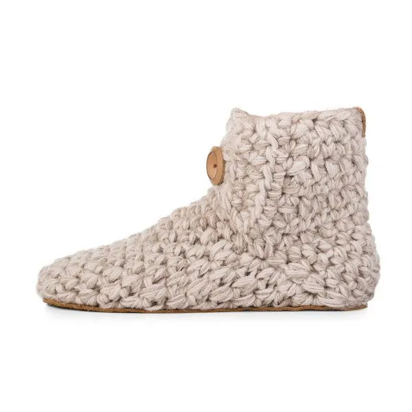 Kingdom of Wow Extra Warme Hüttenschuhe aus weichem Wollgarn – extra dick, Damen & Herren, handgefertigt | Kingdom of Wow, Chai, – Produktbild 3 von 4