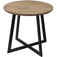 Beistelltisch „Mika“ aus massiver Wildeiche, FSC, Stahlgestell schwarz, Ø 50 x H 45 cm – Produktbild 1 von 1