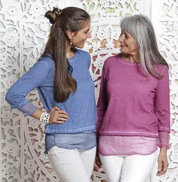 The Spirit of OM The Spirit of OM Strick-Pulli mit Seide jeansblau – Produktbild 1 von 1
