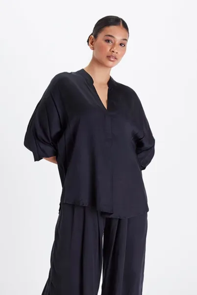 Neu Nomads Neu Nomads Damen vegan Bluse Kerala Schwarz, Schwarz, – Produktbild 2 von 2