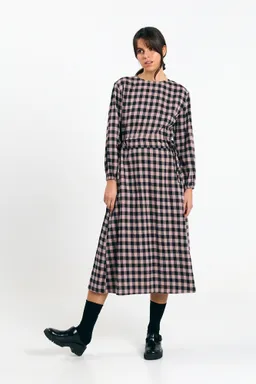 SUITE13LAB SUITE13LAB Damen vegan Kleid Ota Check Schwarz Ecru – Produktbild 1 von 1