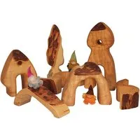 bikeho Holzbausteine natur Zwergendorf, Erlenholz 7-teilig – Produktbild 1 von 1