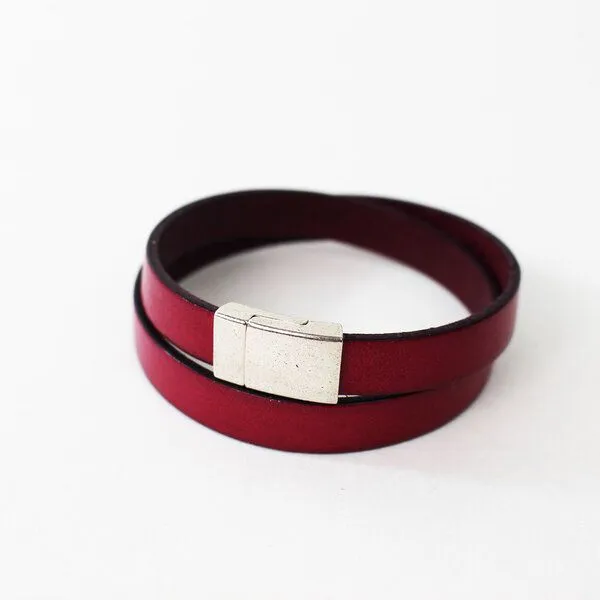 Mitienda Shop Mitienda Shop Lederarmband mit Magnetverschluss Unisex, Pink-silber, – Produktbild 4 von 4