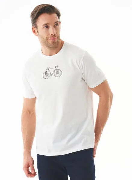 ORGANICATION ORGANICATION T-Shirt aus Bio-Baumwolle mit Fahrrad-Print, Weiß(off white), – Produktbild 3 von 4