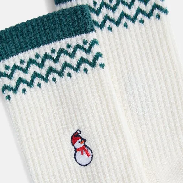 Natural Vibes Natural Vibes Snowball Schneemann Bio GOTS | Tennissocken | Herren Damen Socken | Weihnachten – Produktbild 2 von 3