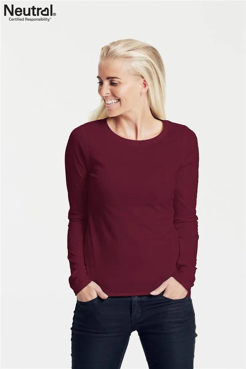 Neutral Damen Longsleeve, Bordeaux, – Produktbild 1 von 1