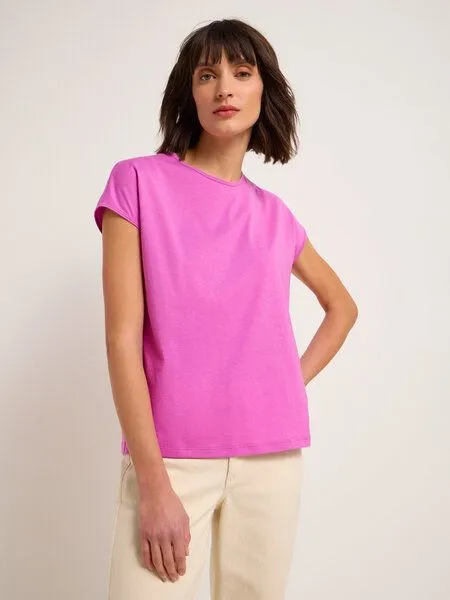 LANIUS LANIUS Shirt mit überschnittener Schulter aus Bio-Baumwolle, Bloom, – Produktbild 1 von 4