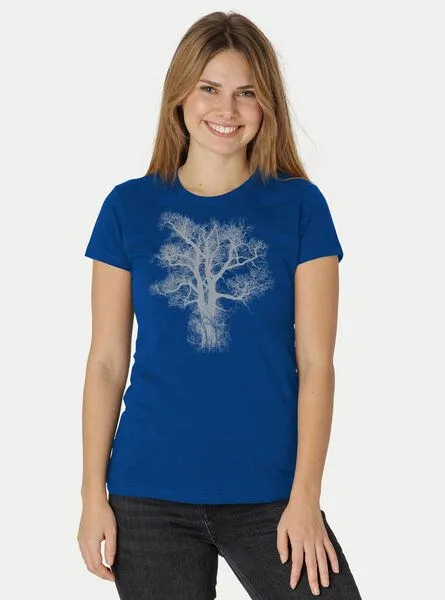 Peaces.bio - handbedruckte Biomode Peaces.bio - handbedruckte Biomode Damen Biobaumwoll T-Shirt Chestnut, Royal, – Produktbild 2 von 3