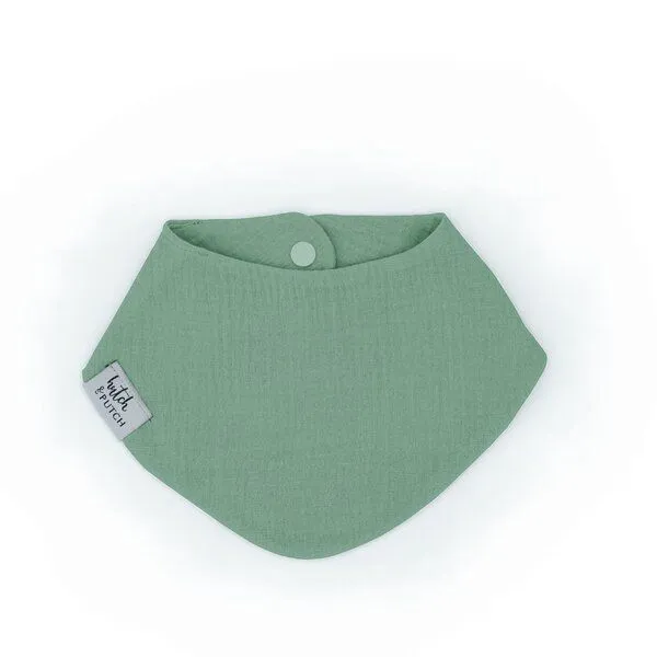 Hutch&Putch Hutch&Putch Musselin Lätzchen - Dreieckstuch mit Druckknopf für Baby (0-2 Jahre) aus 100% Bio-Baumwolle, Eucalyptus, – Produktbild 1 von 3