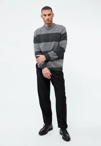 Givn Berlin Givn Berlin Wollpullover mit Blockstreifen Modell: Ivan, Iron grey/anthracite, – Produktbild 3 von 5