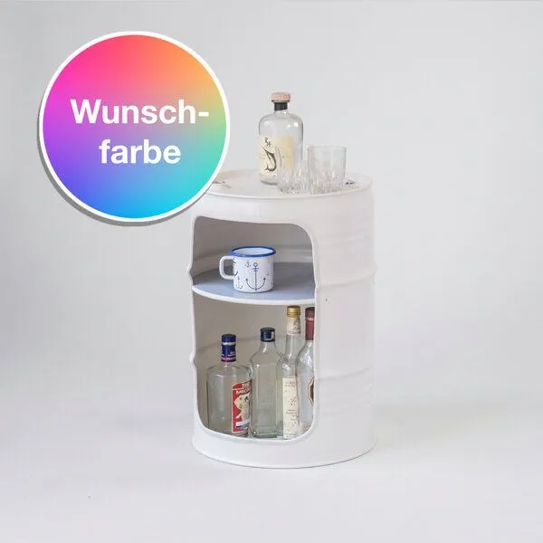 Lockengelöt Lockengelöt Minibar aus einem kleinen Ölfass, Wunschfarbe, – Produktbild 3 von 3