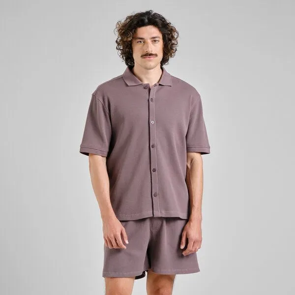 Dedicated DEDICATED Herren Shirt aus Bio-Baumwolle - Falkvik Waffle, Sparrow brown (braun), – Produktbild 1 von 4