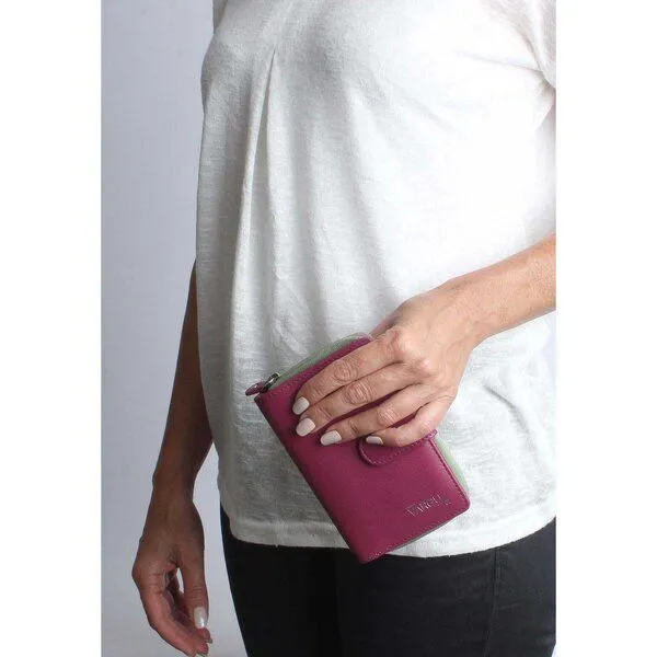 Vargu Vargu Echtleder Geldbörse MASIN 1-A, Cranberry-sage green, – Produktbild 2 von 2