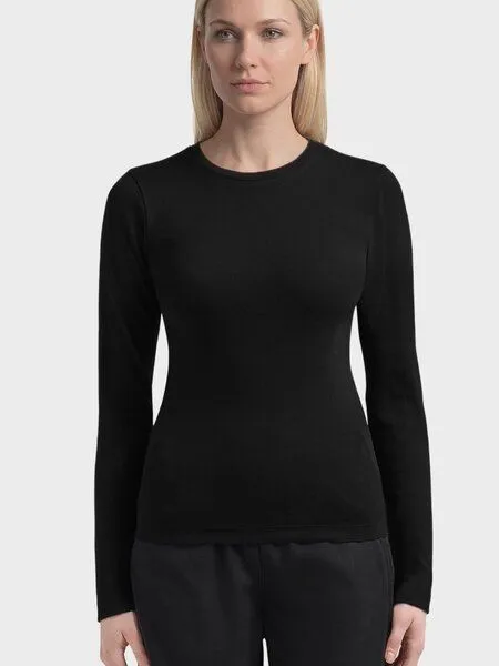 KnowledgeCotton Apparel KnowledgeCotton Apparel Langarmshirt - Rib Scoop neck long sleeved - aus Bio-Baumwolle, Schwarz (black jet), – Produktbild 1 von 3
