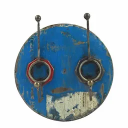 Moogoo Creative Africa Moogoo Creative Africa Upcycling Ölfass Garderobe - 2fach - Blau/Gelb/Rot - 30cm – Produktbild 1 von 1