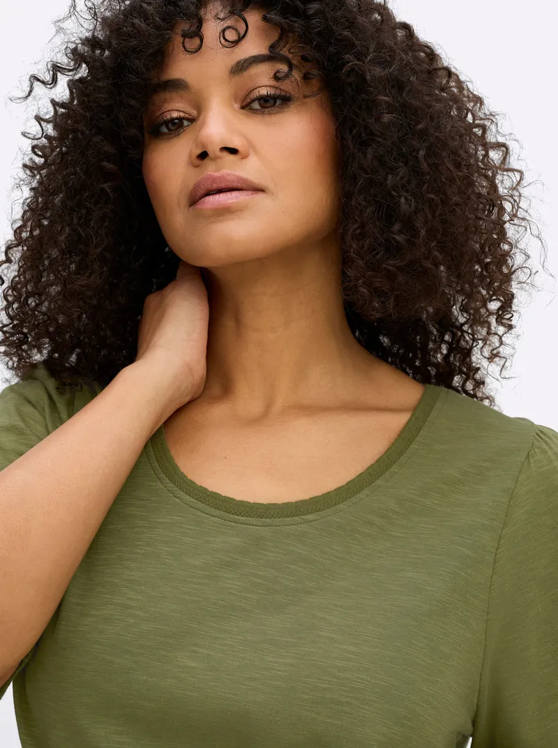 sheego Rundhalsshirt oliv, Oliv, – Produktbild 2 von 2