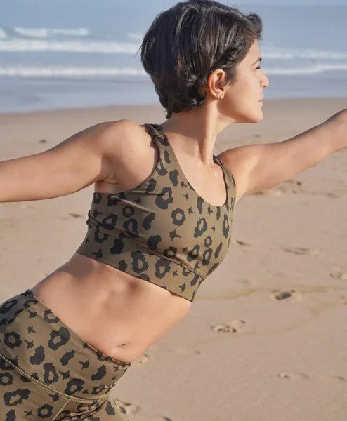 boochen boochen Sport BH Ubud mit Leopard Print, Green leopard, – Produktbild 1 von 4