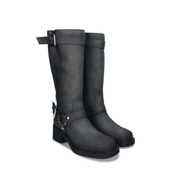 Nae Vegan Shoes Nae Vegan Shoes NAE | Ruby Veganer kniehoher Harness-Stiefel, Grey, – Produktbild 2 von 4