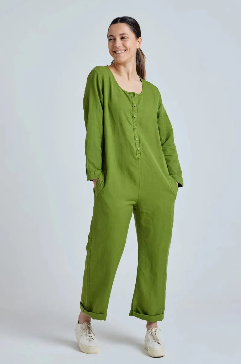 Flax and Loom Flax and Loom Damen vegan Jumpsuit Clara Spring Green, Grün, – Produktbild 1 von 2