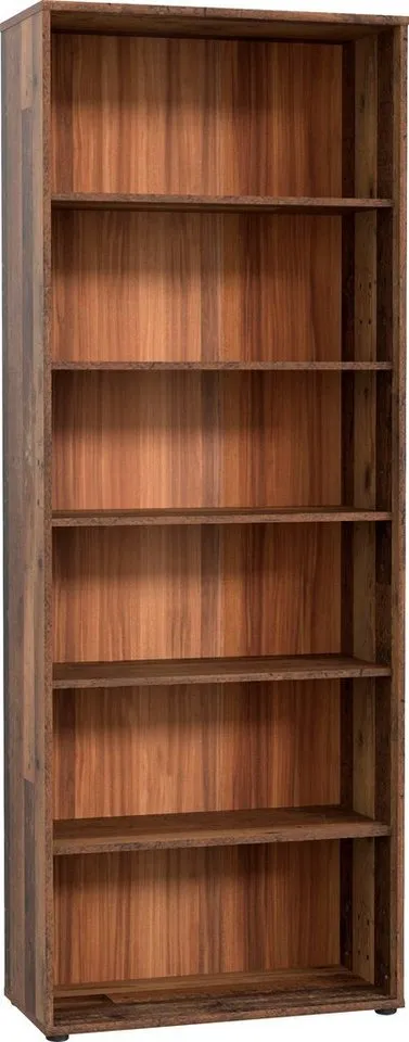 FORTE Regal Tempra, Mehrzweckregal, Höhe 197,5 cm, 5 Ablageböden, Breite 73,7 cm, Braun, – Produktbild 2 von 4