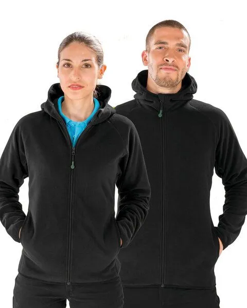 YTWOO YTWOO Recycelte Unisex Fleecejacke mit Kapuze, Schwarz, – Produktbild 2 von 4