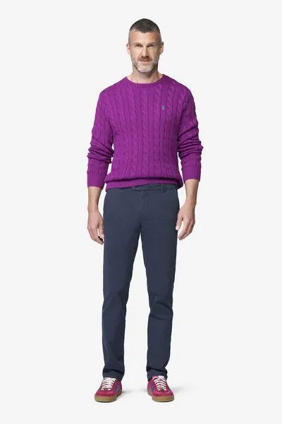 Meyer Meyer Chino mit Dehnbund, Blau (marine), – Produktbild 2 von 4