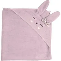 Kikadu Baby Kapuzenhandtuch Bio-Baumwolle Hase rose Maße 80 x 80 cm – Produktbild 1 von 1