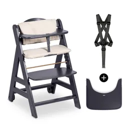 Hauck Beta+ Evolutionärer Hochstuhl mit Kissen und Tablett - Dark Grey – Produktbild 1 von 1