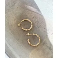 pikfine pikfine gedrehte Creolen "Taja" / silber oder vergoldet, Gold, – Produktbild 1 von 1