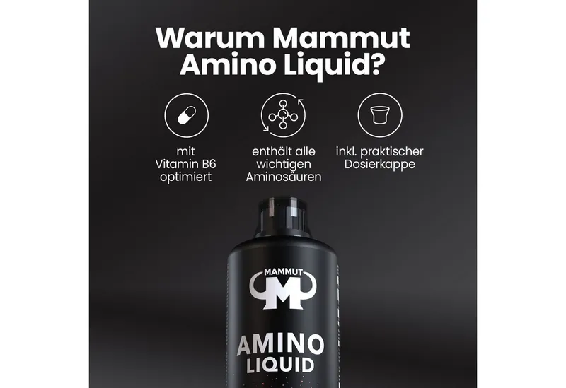 Mammut Nutrition Mammut Nutrition Amino Liquid 1000 ml Blutorange – Produktbild 5 von 5
