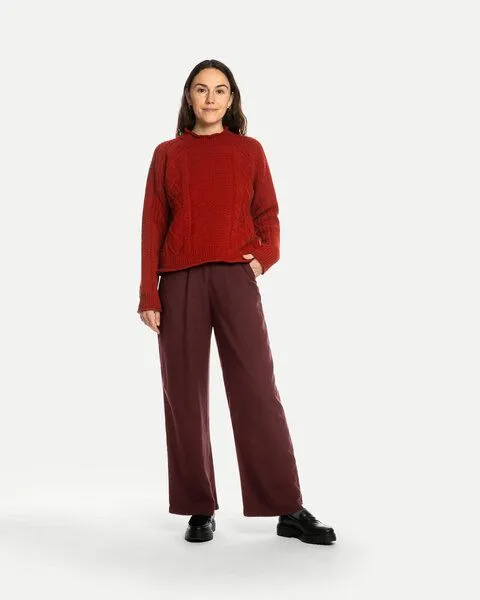 MATONA Matona Hose | Pleated Tencel Trousers | aus Lyocell, Maroon, – Produktbild 3 von 4
