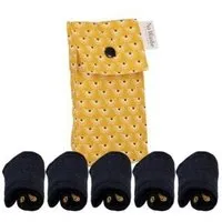 NoWaste Wrapping NoWaste Wrapping NoWaste Stofftaschentücher Taschentücher aus Stoff 5er SET inkl. Tasche, Blumen gelb, – Produktbild 1 von 1