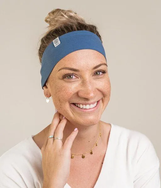 obumi obumi STIRNBAND SCHMAL AUS BIO JERSEY IN VIELEN FARBEN, Grey blue, – Produktbild 1 von 4